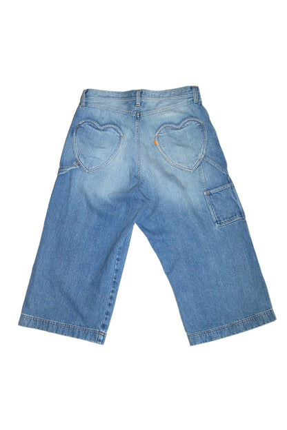 THREE QUARTER PAINTER JEANS (BLUE)