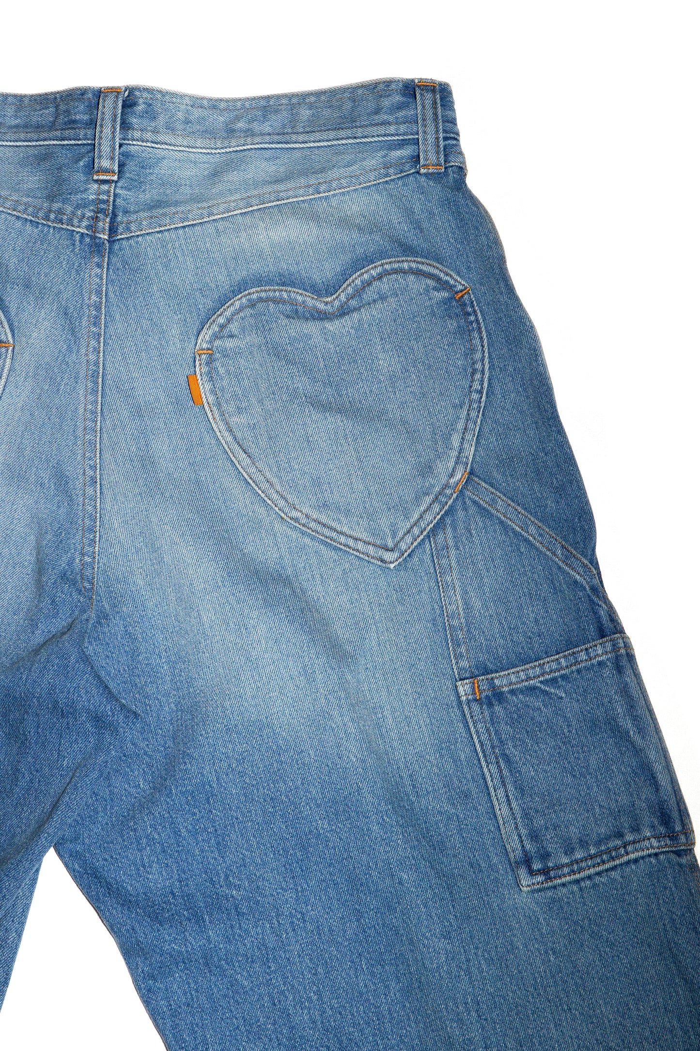 THREE QUARTER PAINTER JEANS (BLUE)