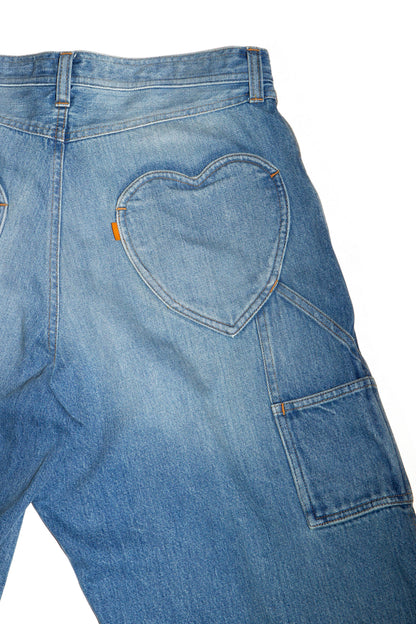 THREE QUARTER PAINTER JEANS (BLUE)