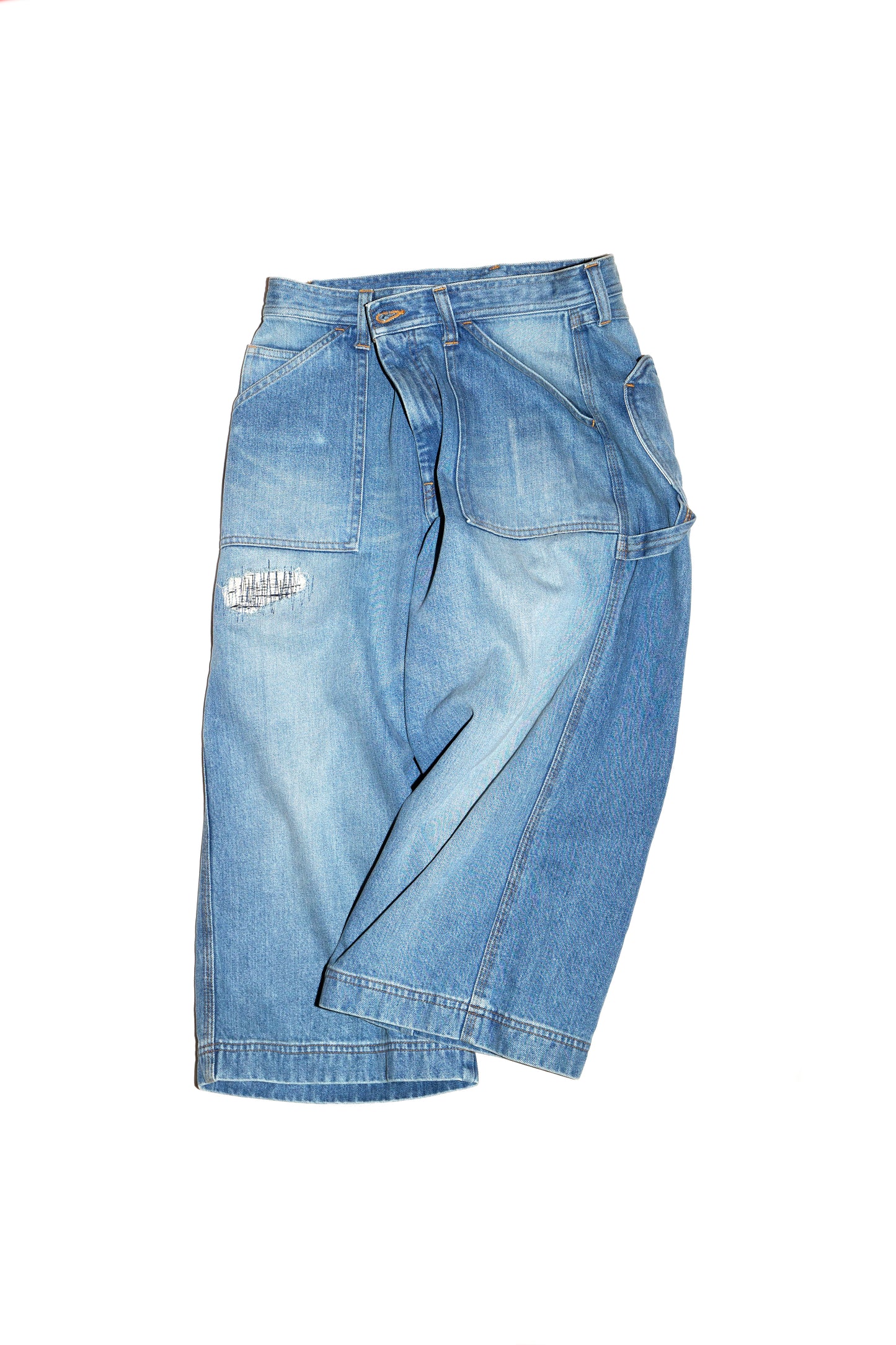 THREE QUARTER PAINTER JEANS (BLUE)