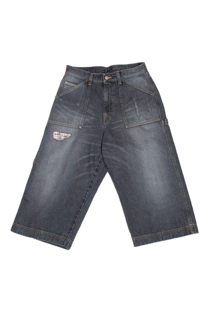 THREE QUARTER PAINTER JEANS (BLACK)