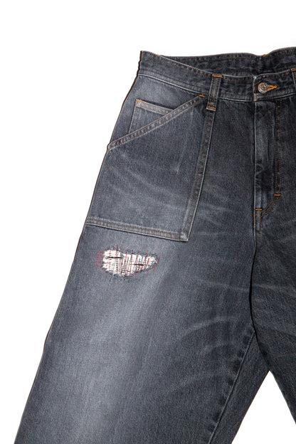 THREE QUARTER PAINTER JEANS (BLACK)