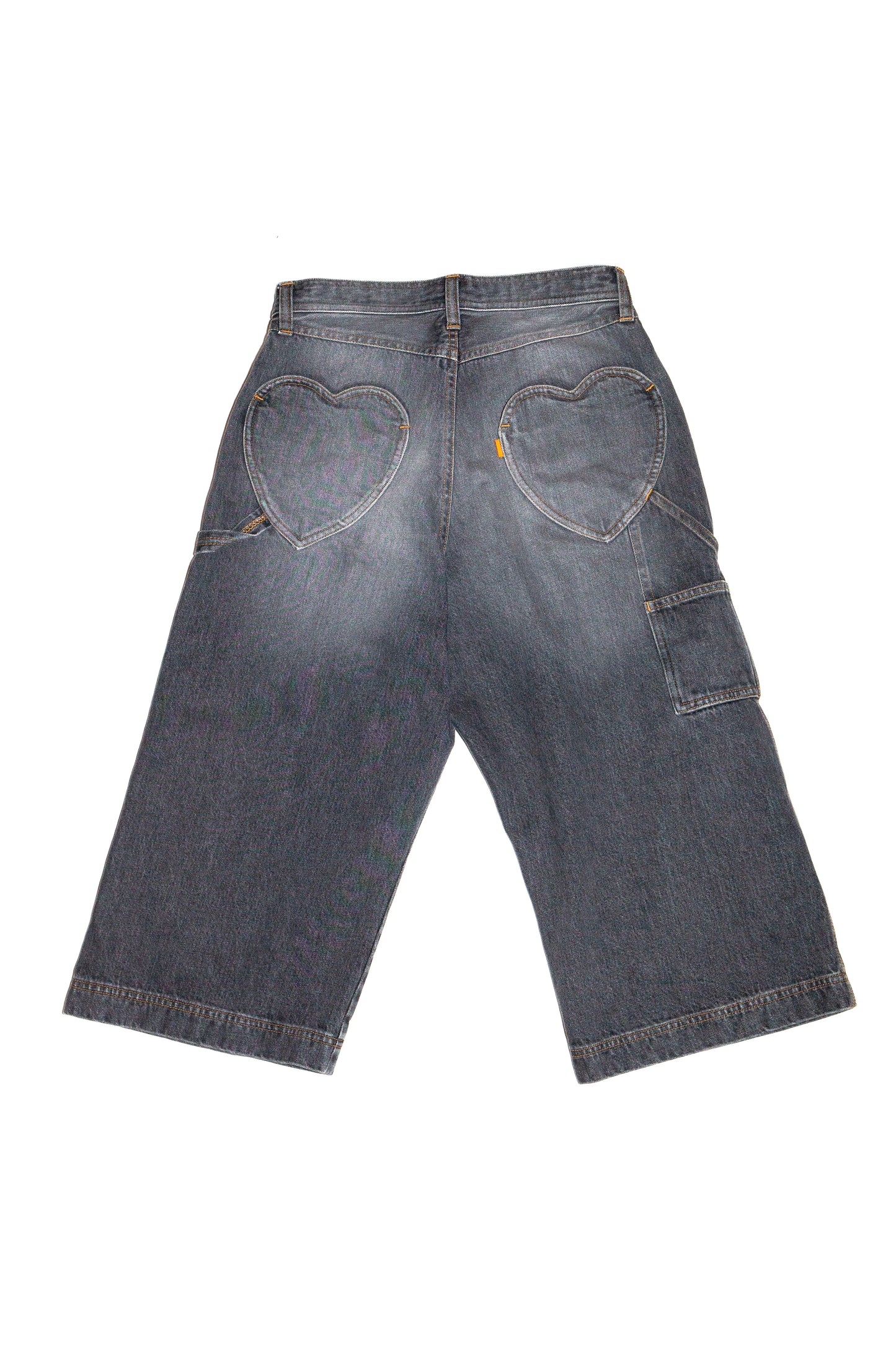 THREE QUARTER PAINTER JEANS (BLACK)