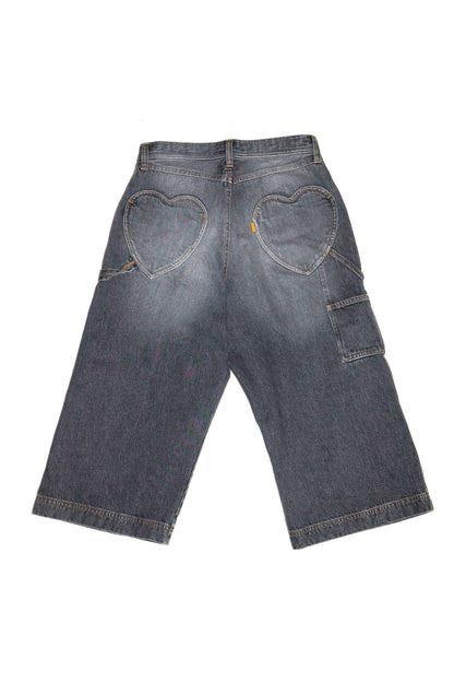 THREE QUARTER PAINTER JEANS (BLACK)