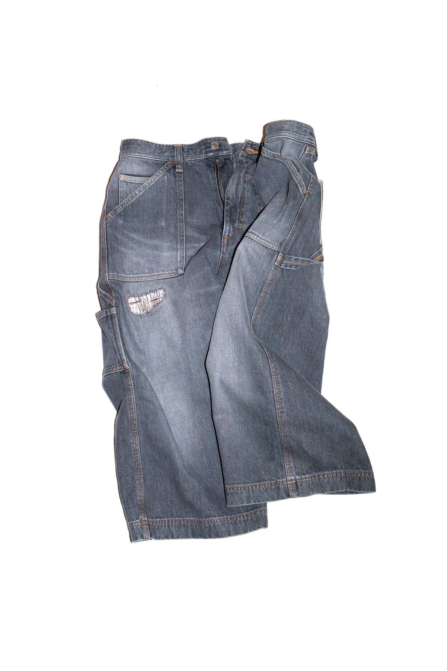 THREE QUARTER PAINTER JEANS (BLACK)