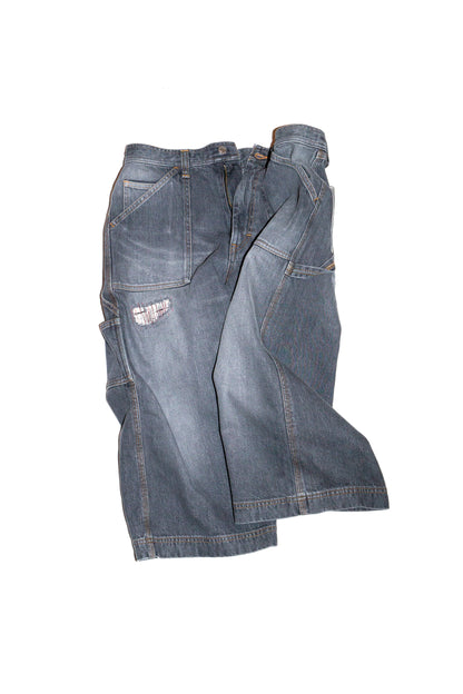 THREE QUARTER PAINTER JEANS (BLACK)
