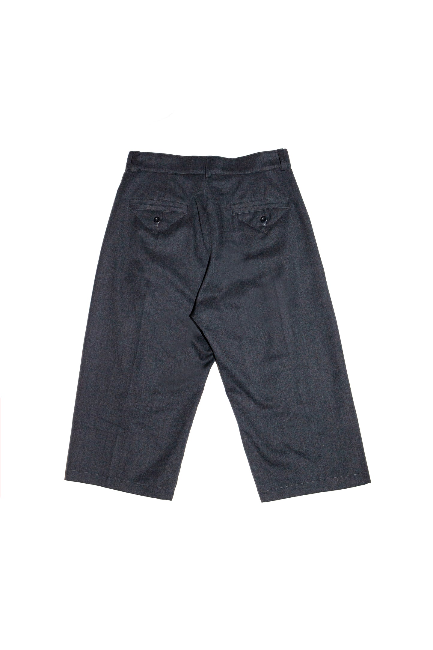 THREE QUARTER WOOL 2TUCK TROUSERS (DARK GRAY)