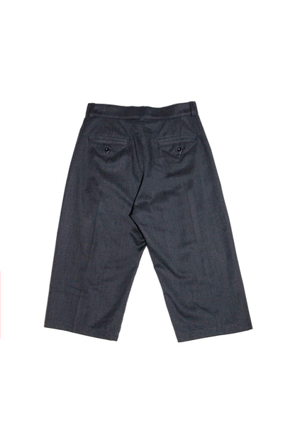 THREE QUARTER WOOL 2TUCK TROUSERS (DARK GRAY)