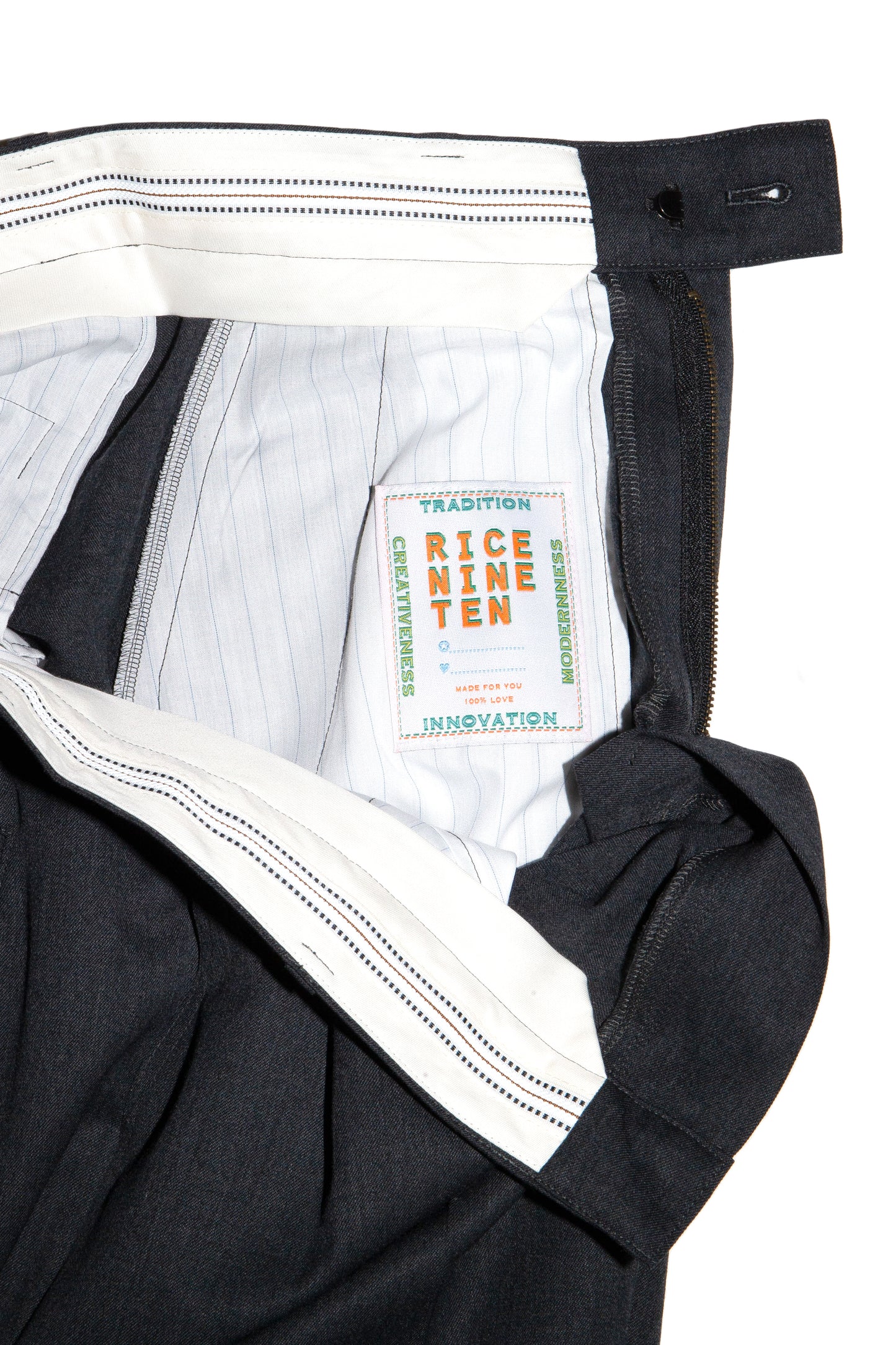 THREE QUARTER WOOL 2TUCK TROUSERS (DARK GRAY)