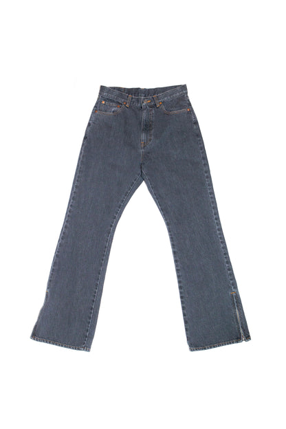 BOOT CUT SIDE ZIP JEANS (BLACK)