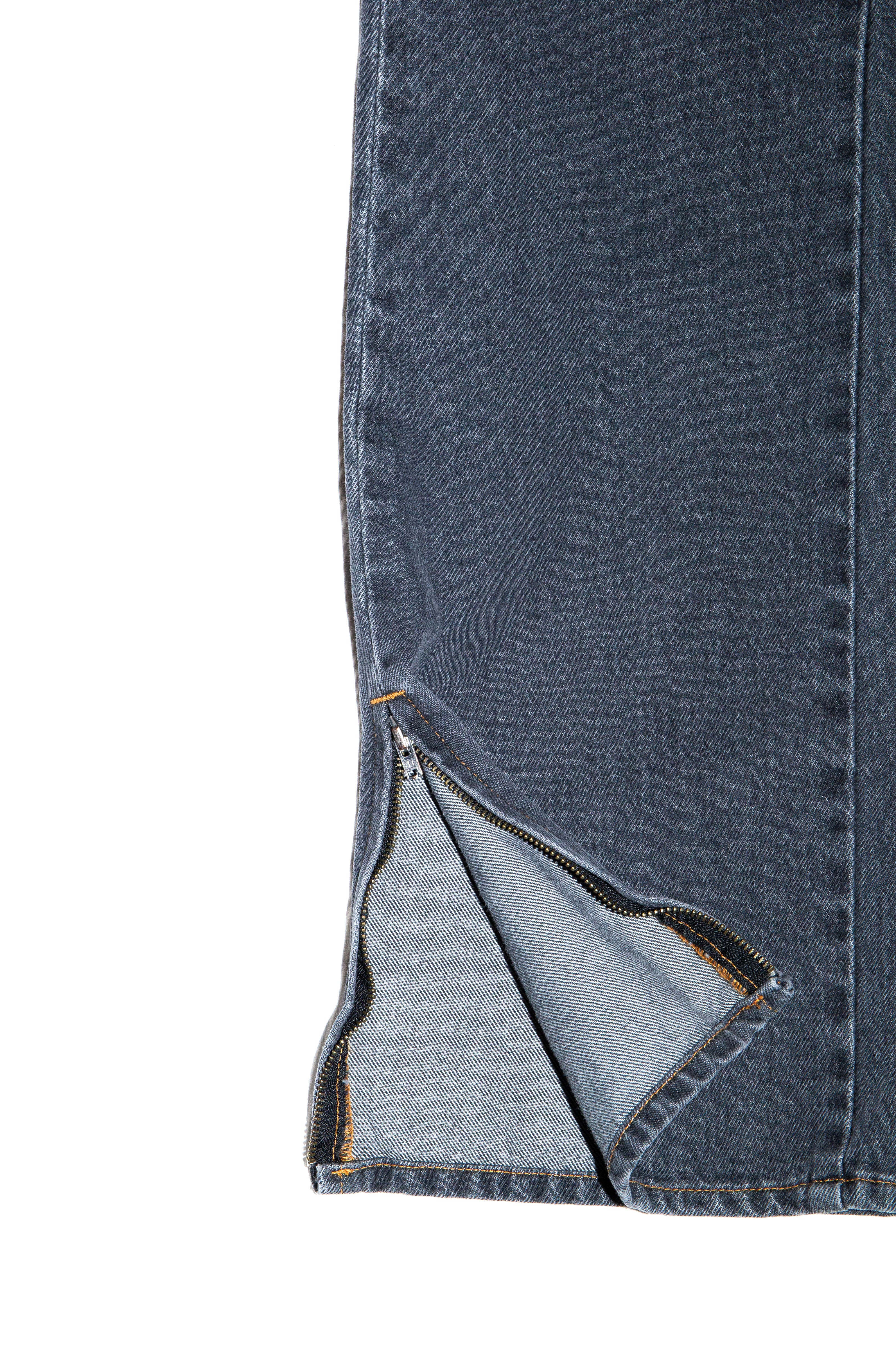 BOOT CUT SIDE ZIP JEANS (BLACK) – RICE NINE TEN e-store