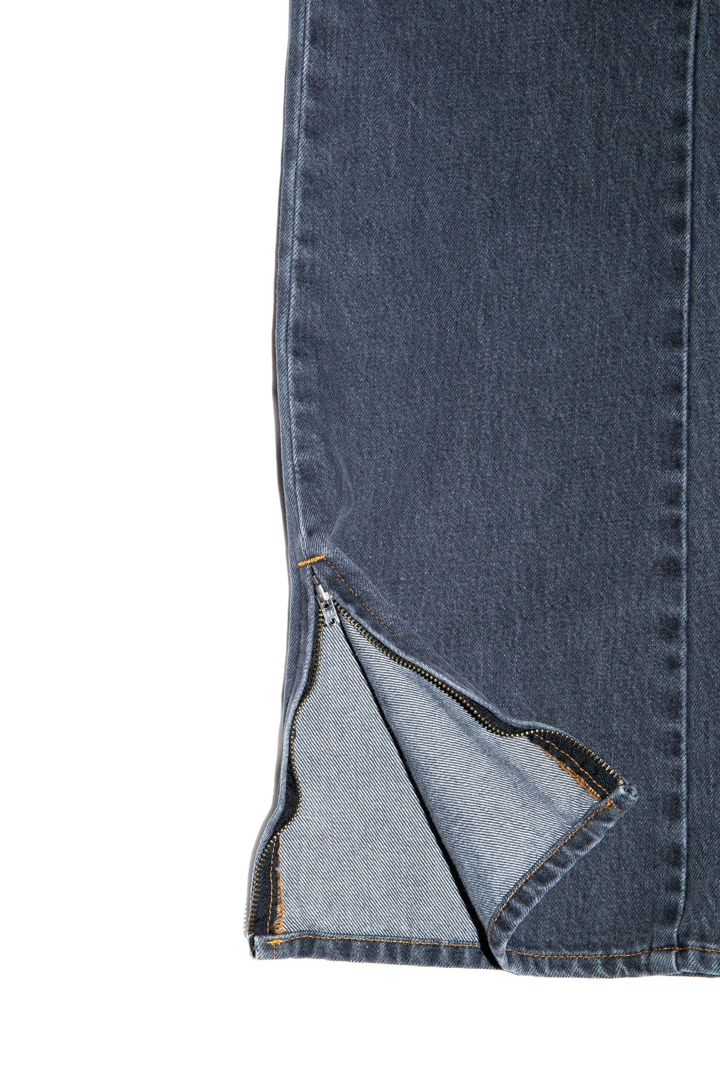 BOOT CUT SIDE ZIP JEANS (BLACK)