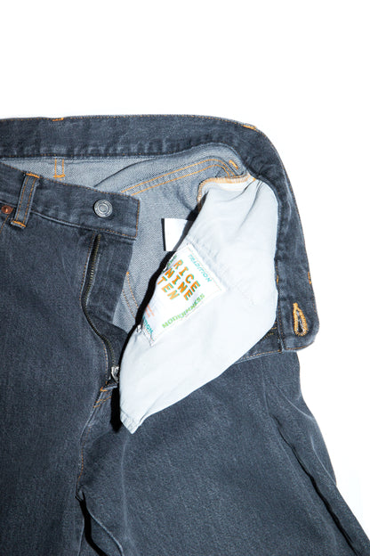 BOOT CUT SIDE ZIP JEANS (BLACK)