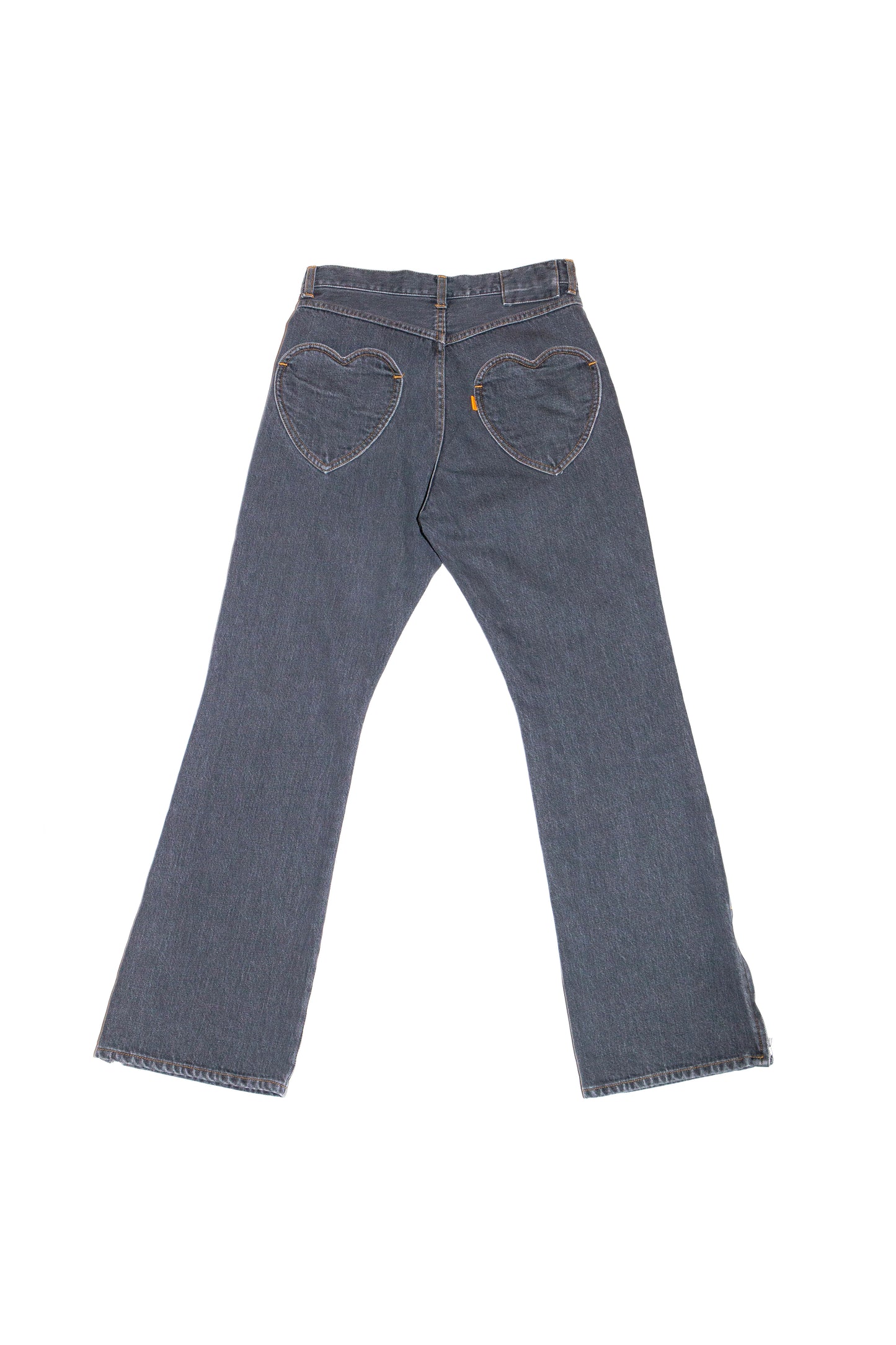 BOOT CUT SIDE ZIP JEANS (BLACK)