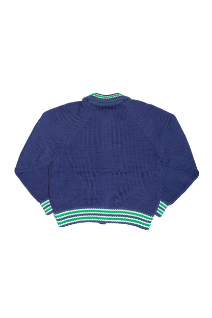 KNITTED VARSITY JACKET (NAVY)