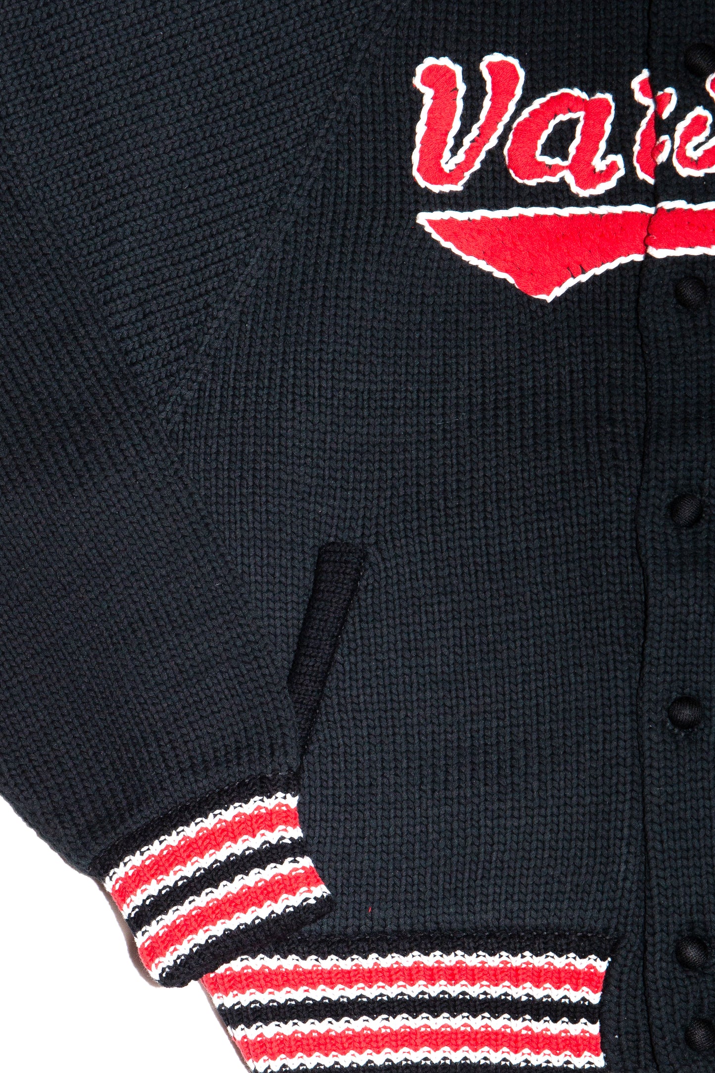 KNITTED VARSITY JACKET (BLACK)