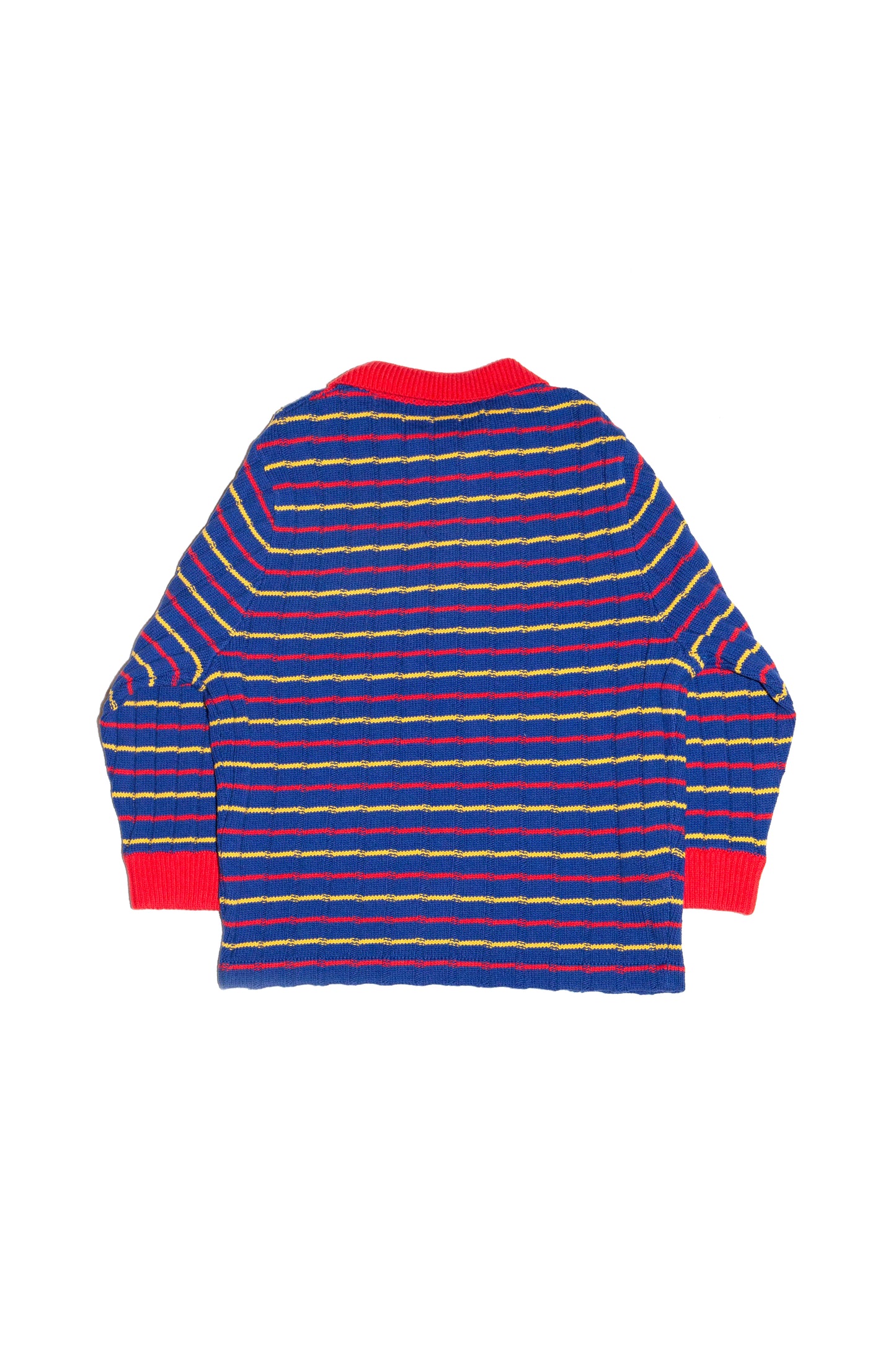 KNITTED CROPPED POLO SHIRT (BLUE)