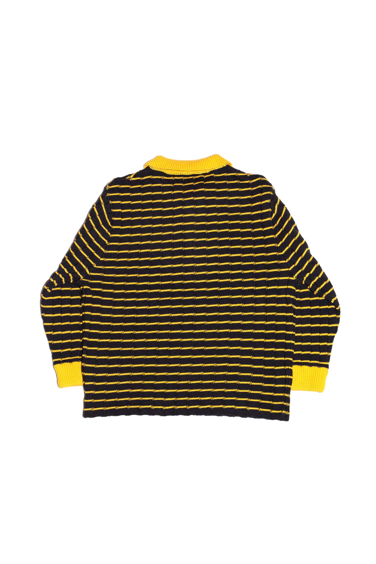 KNITTED CROPPED POLO SHIRT (BLACK)