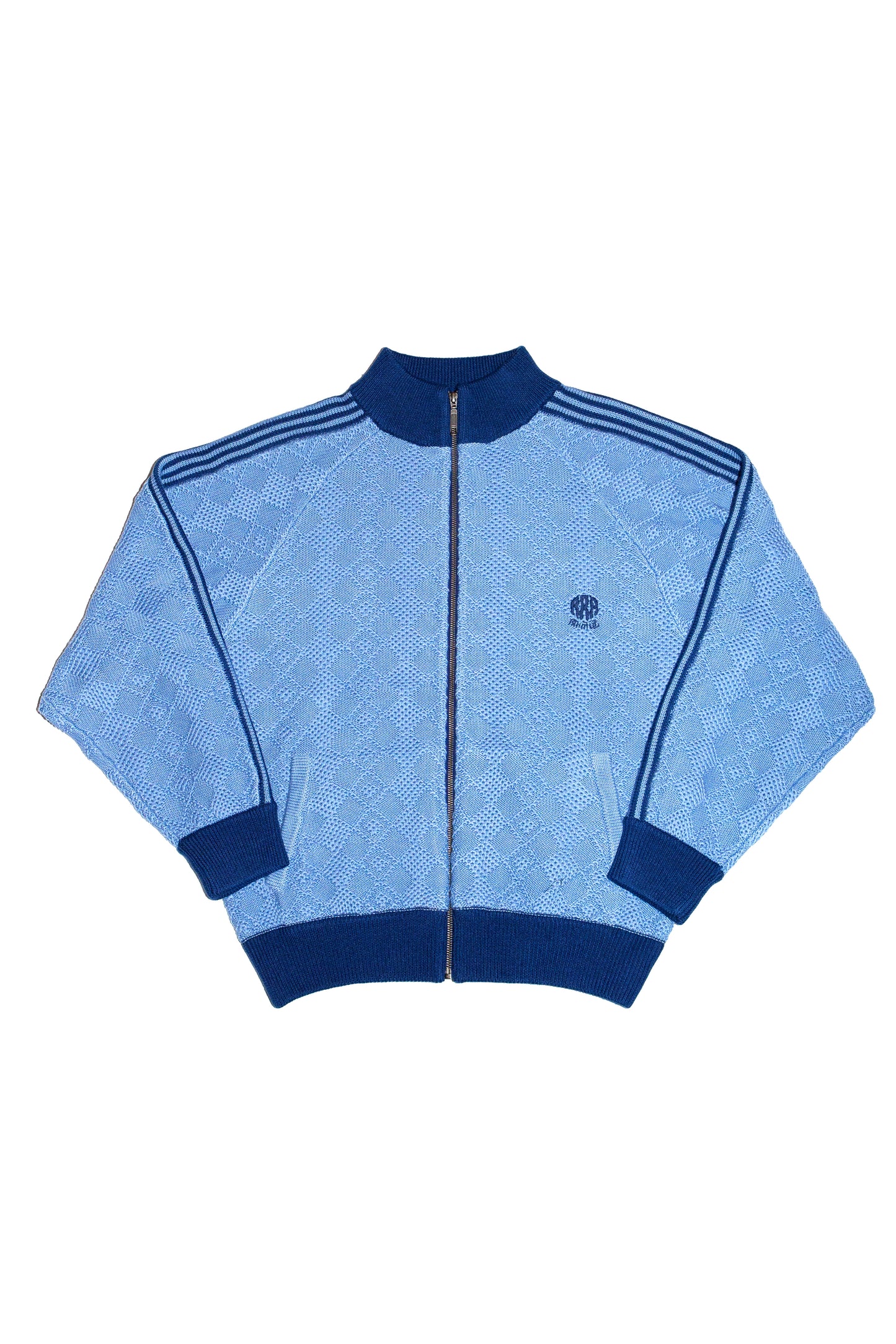 KNITTED TRAINING JACKET (SAX BLUE)