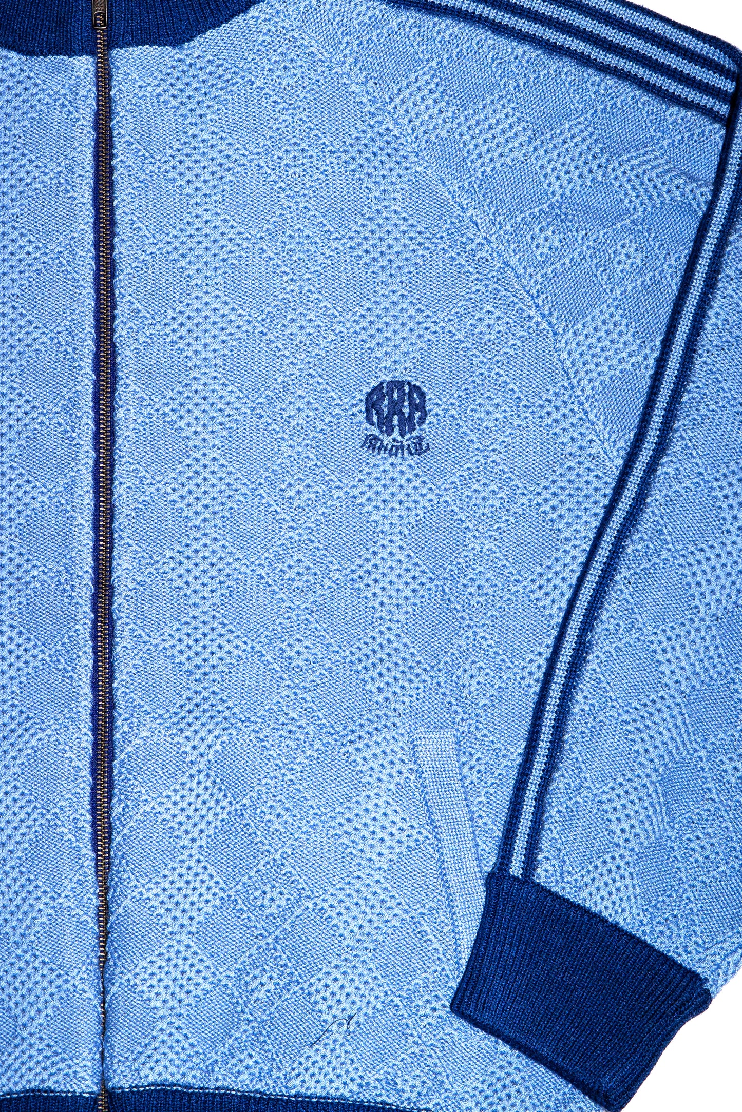 KNITTED TRAINING JACKET (SAX BLUE)