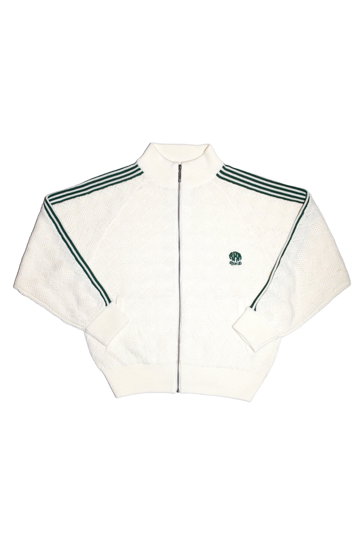 KNITTED TRAINING JACKET (OFF WHITE)