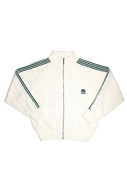 KNITTED TRAINING JACKET (OFF WHITE)
