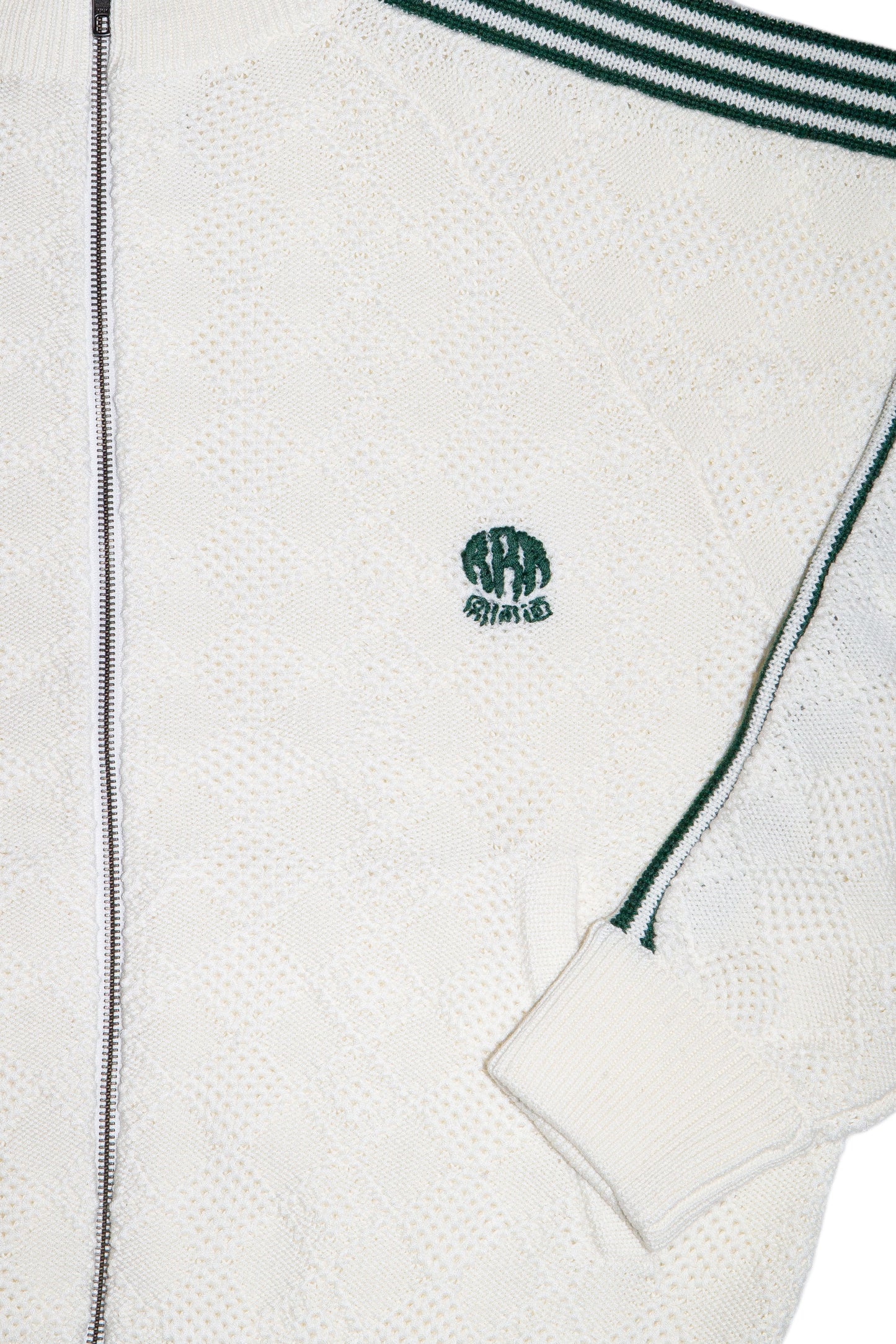 KNITTED TRAINING JACKET (OFF WHITE)