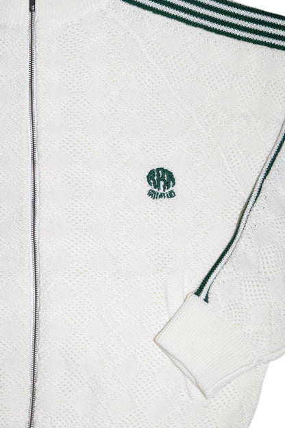 KNITTED TRAINING JACKET (OFF WHITE)