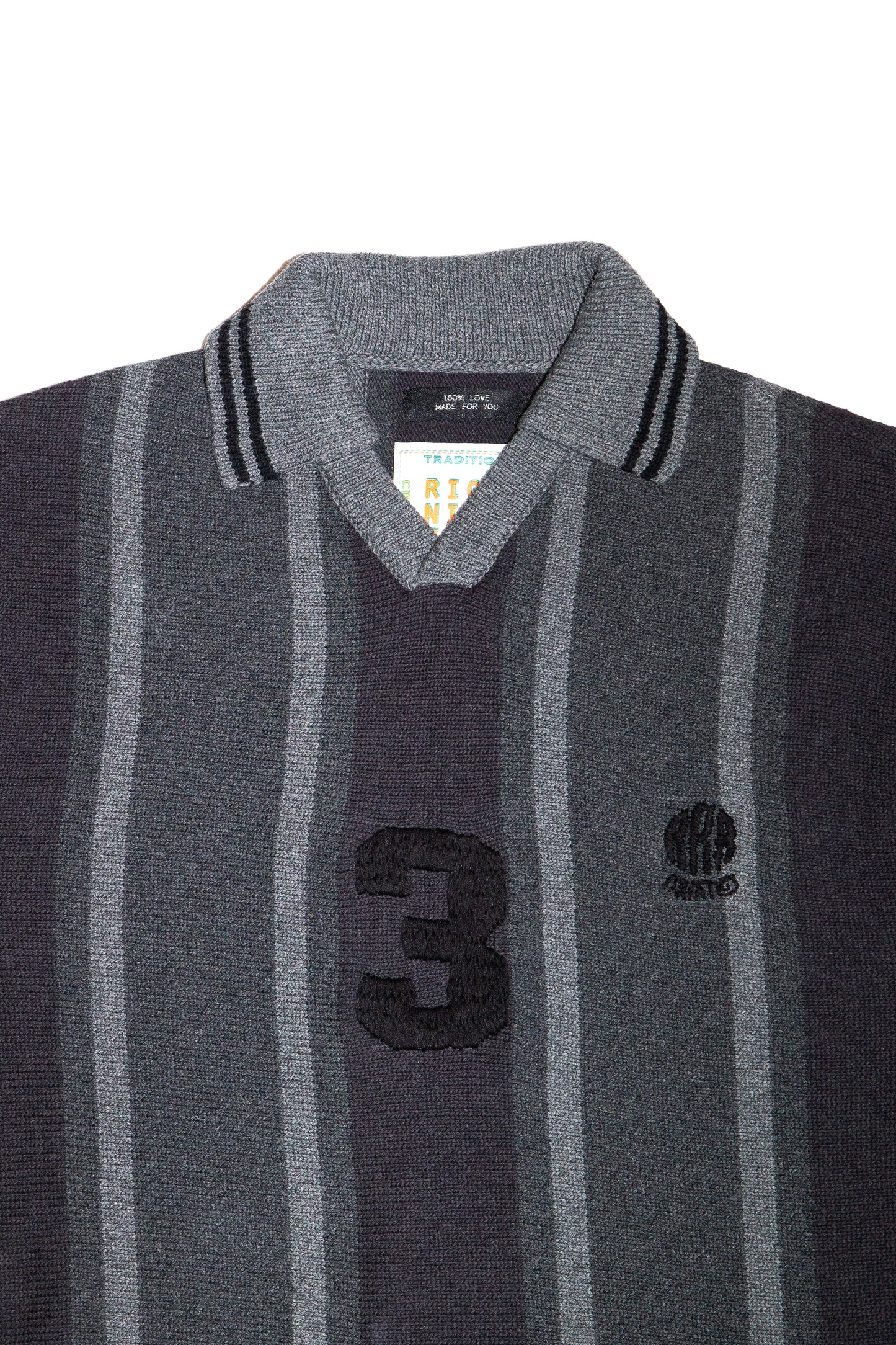 KNITTED SOCCER SHIRT(DARK GRAY)