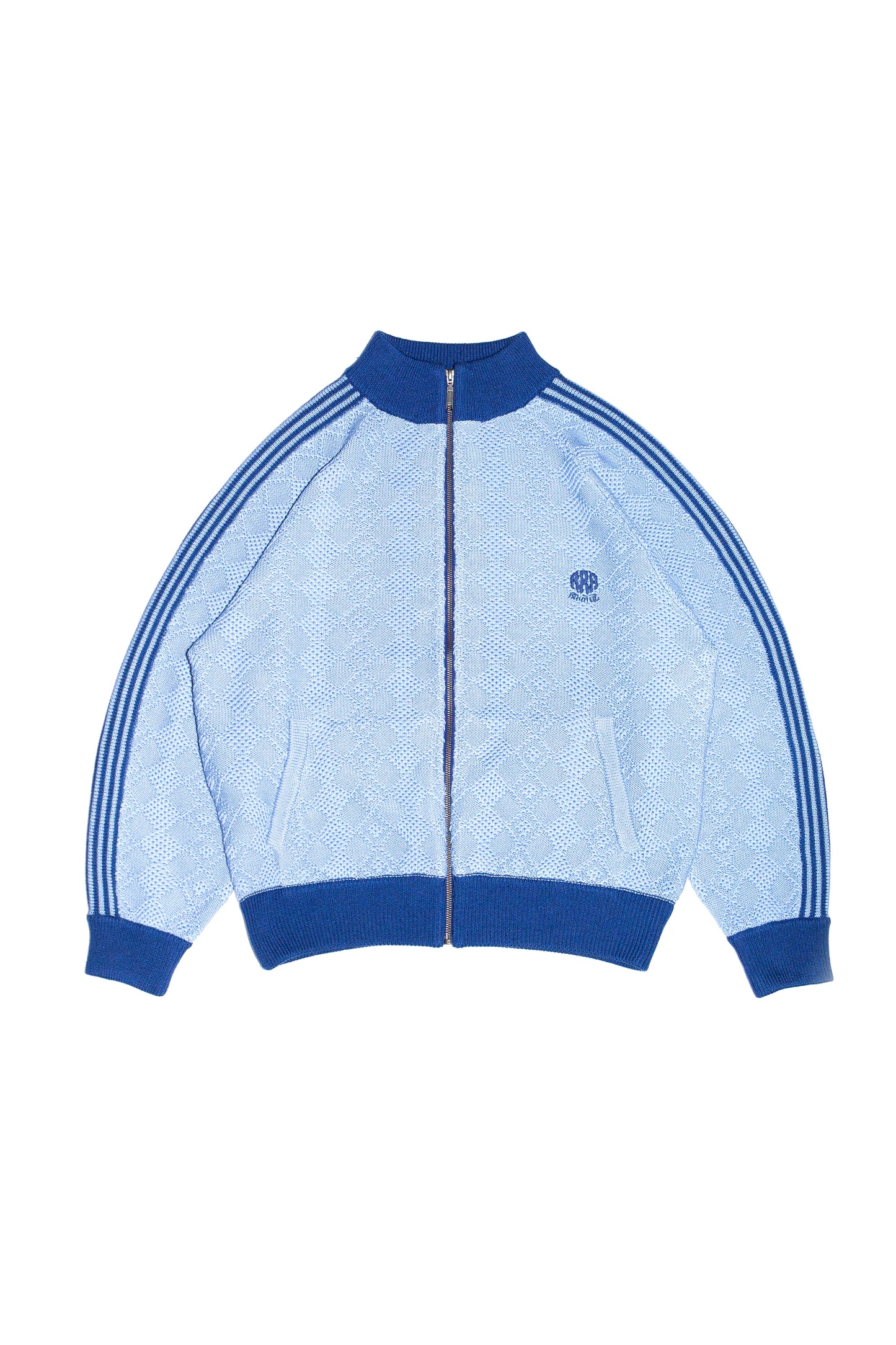 KNITTED TRAINING JACKET (SAX BLUE)