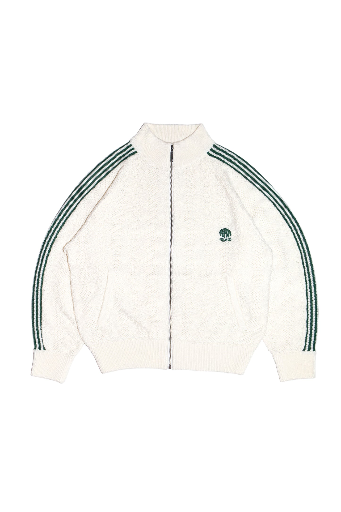KNITTED TRAINING JACKET (OFF WHITE)