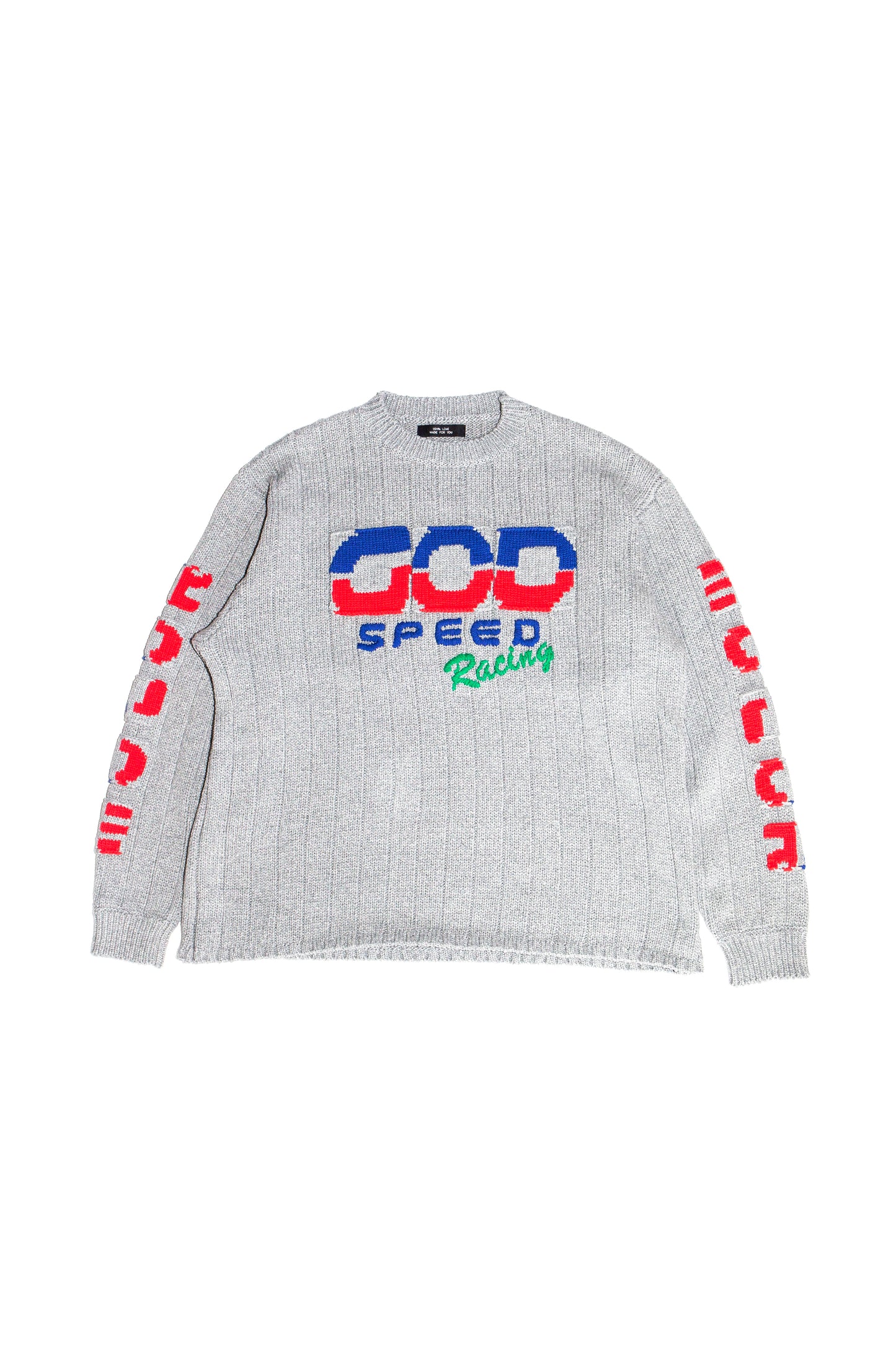 KNITTED RACING SWEATER (GRAY)