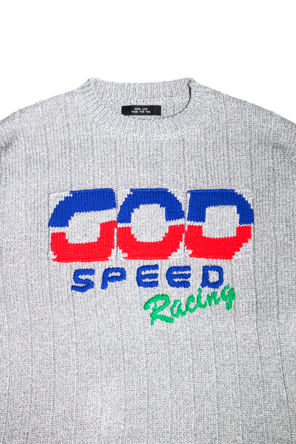 KNITTED RACING SWEATER (GRAY)