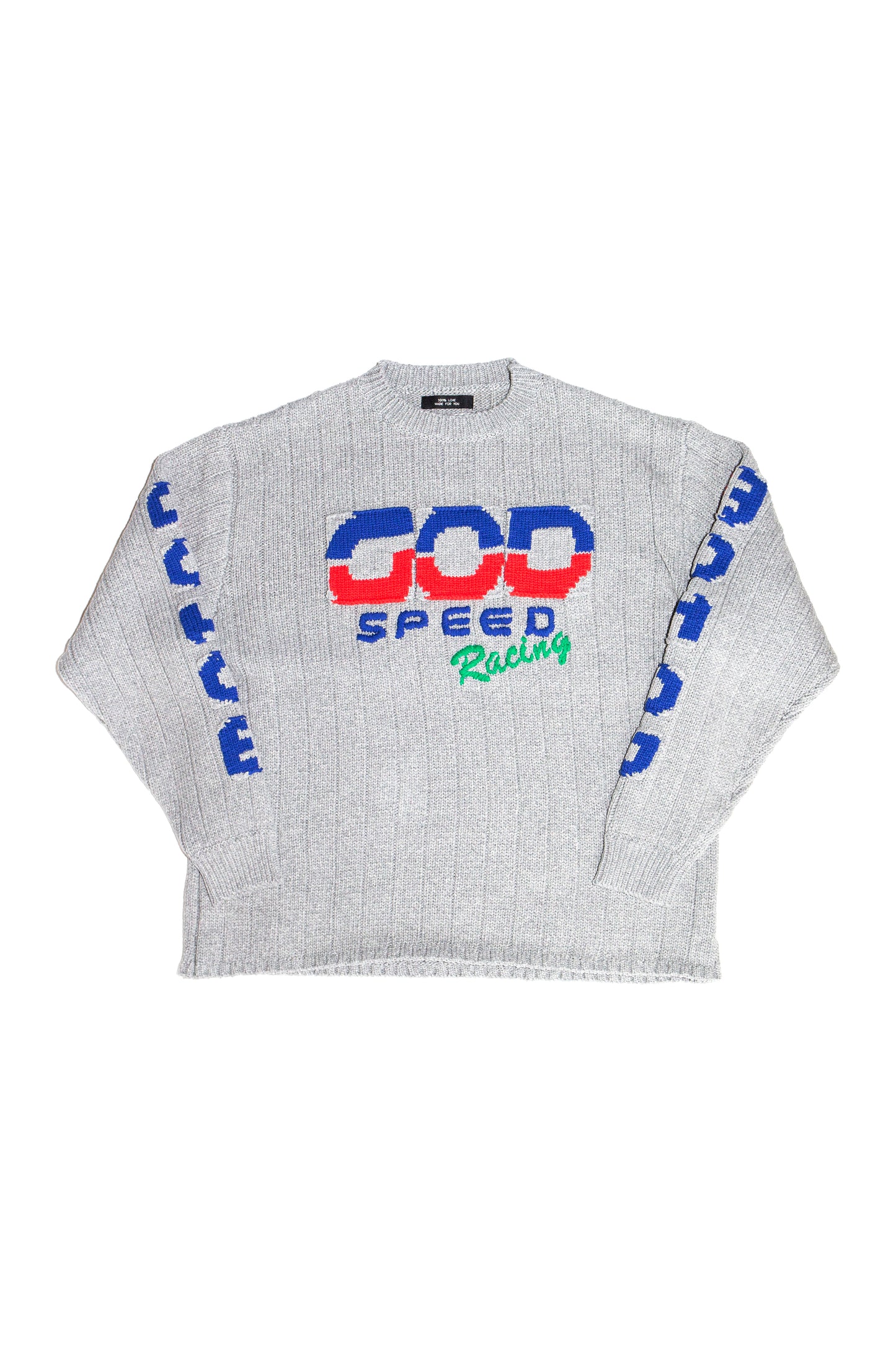 KNITTED RACING SWEATER (GRAY)