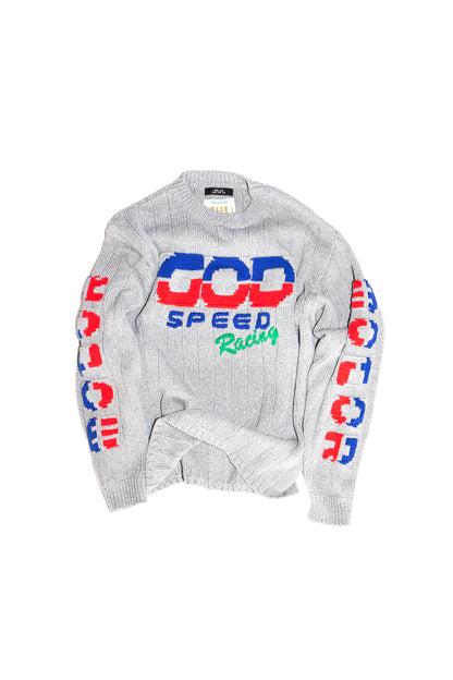 KNITTED RACING SWEATER (GRAY)