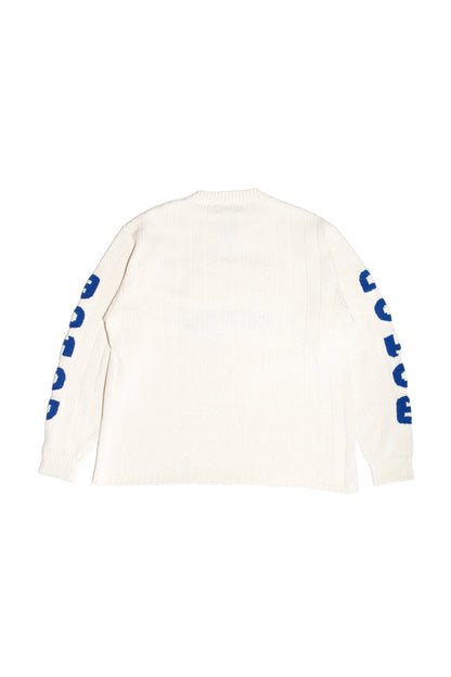KNITTED RACING SWEATER (OFF WHITE)