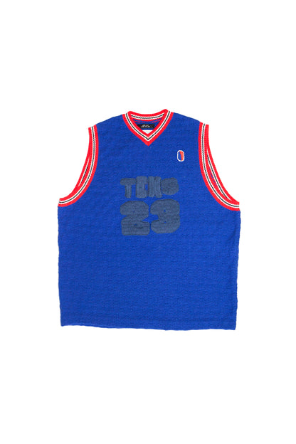 KNITTING BASKETBALL TANK TOP (BLUE)