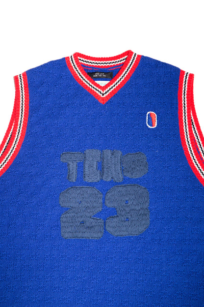 KNITTING BASKETBALL TANK TOP (BLUE)