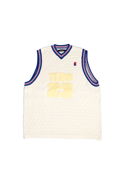 KNITTING BASKETBALL TANK TOP (OFF WHITE)