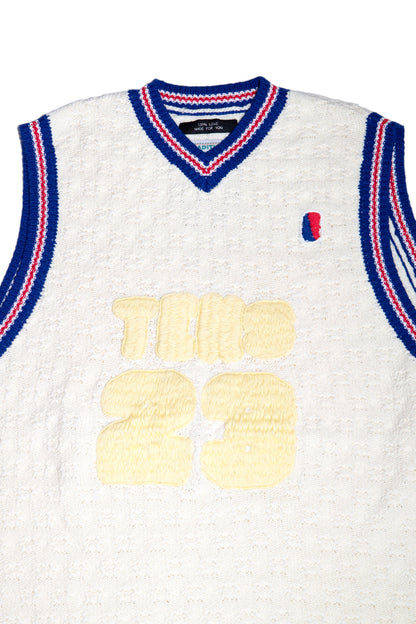 KNITTING BASKETBALL TANK TOP (OFF WHITE)