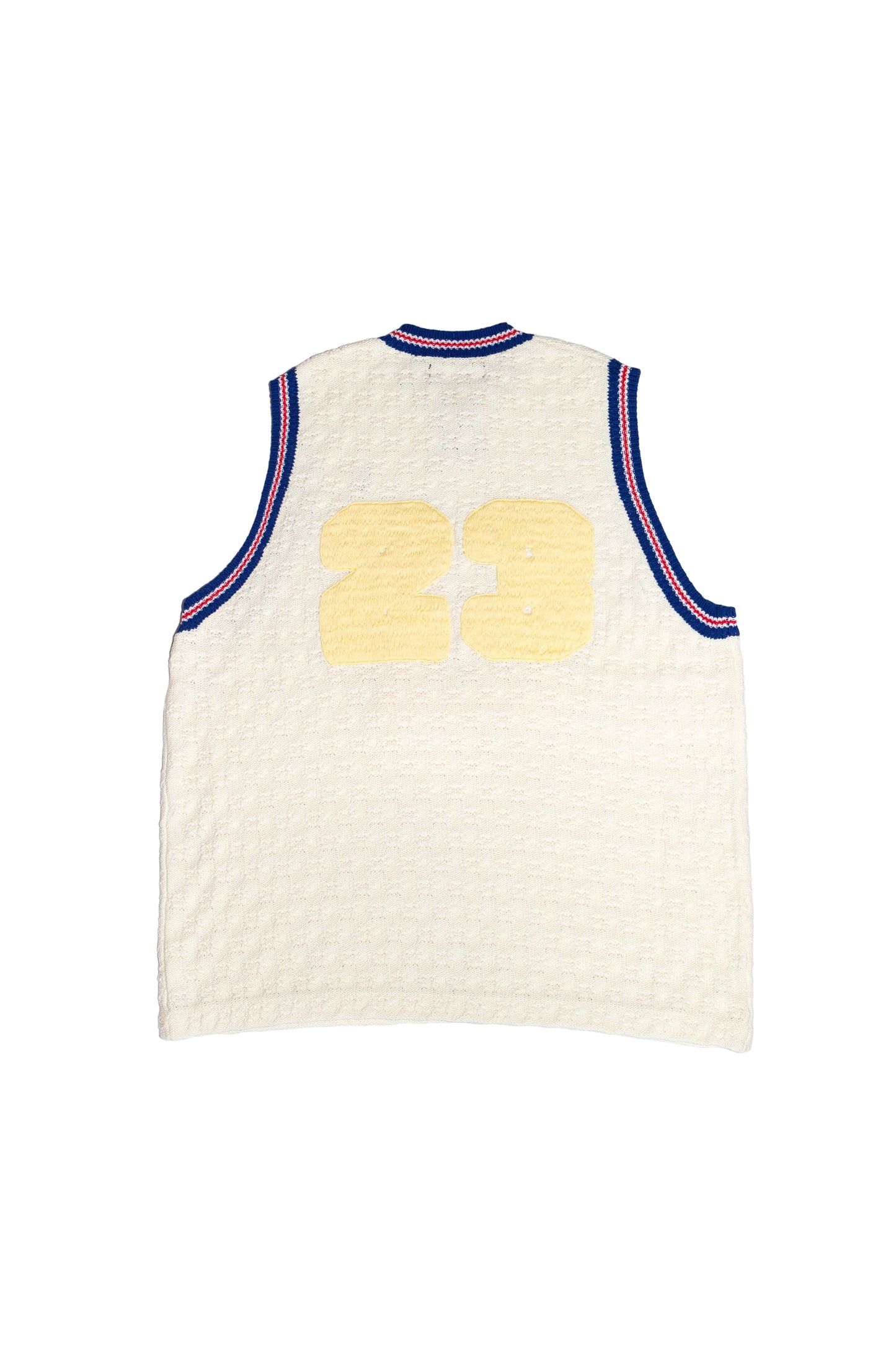 KNITTING BASKETBALL TANK TOP (OFF WHITE)