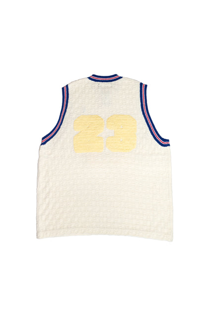KNITTING BASKETBALL TANK TOP (OFF WHITE)