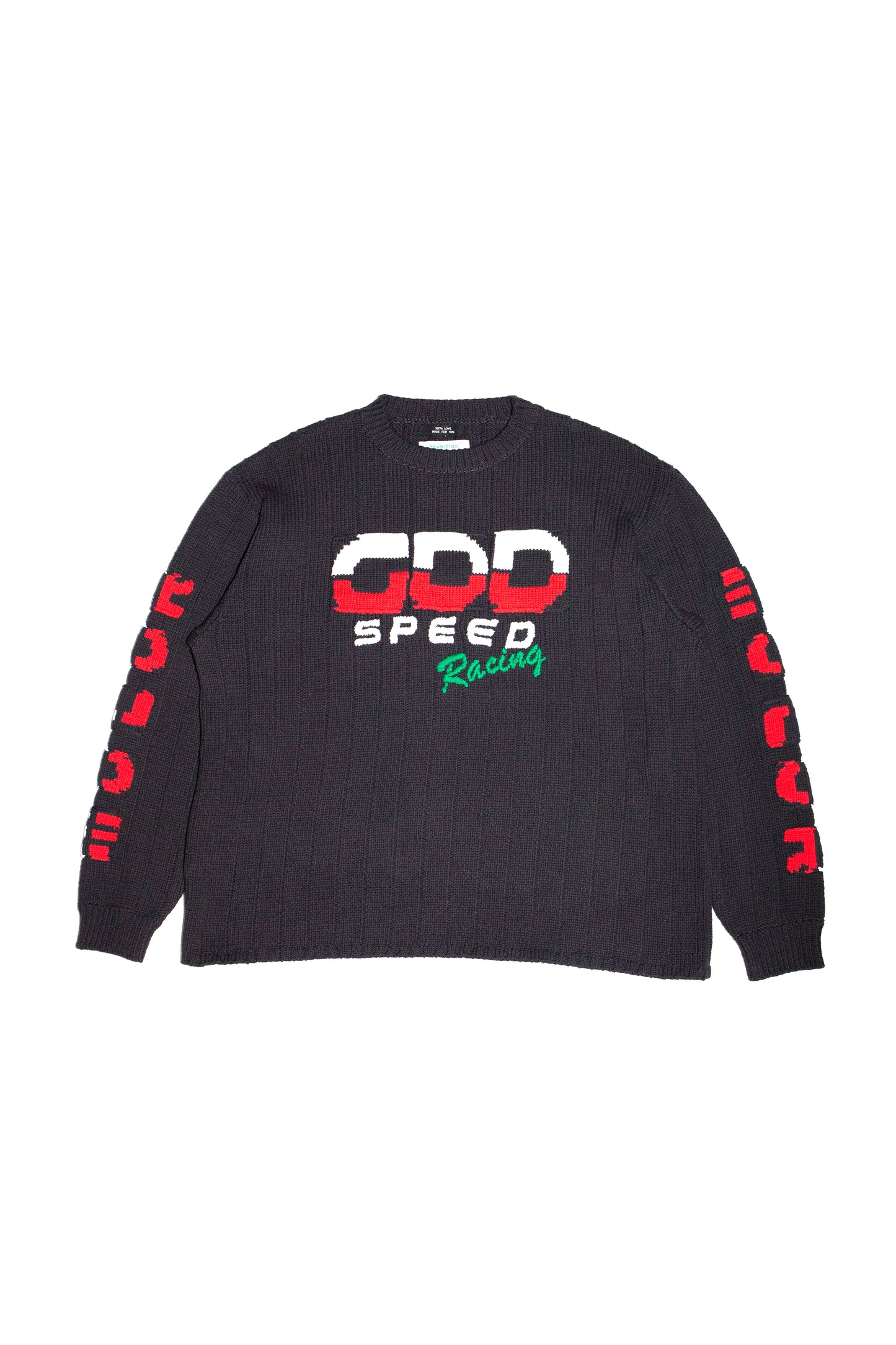 KNITTED RACING SWEATER (BLACK)