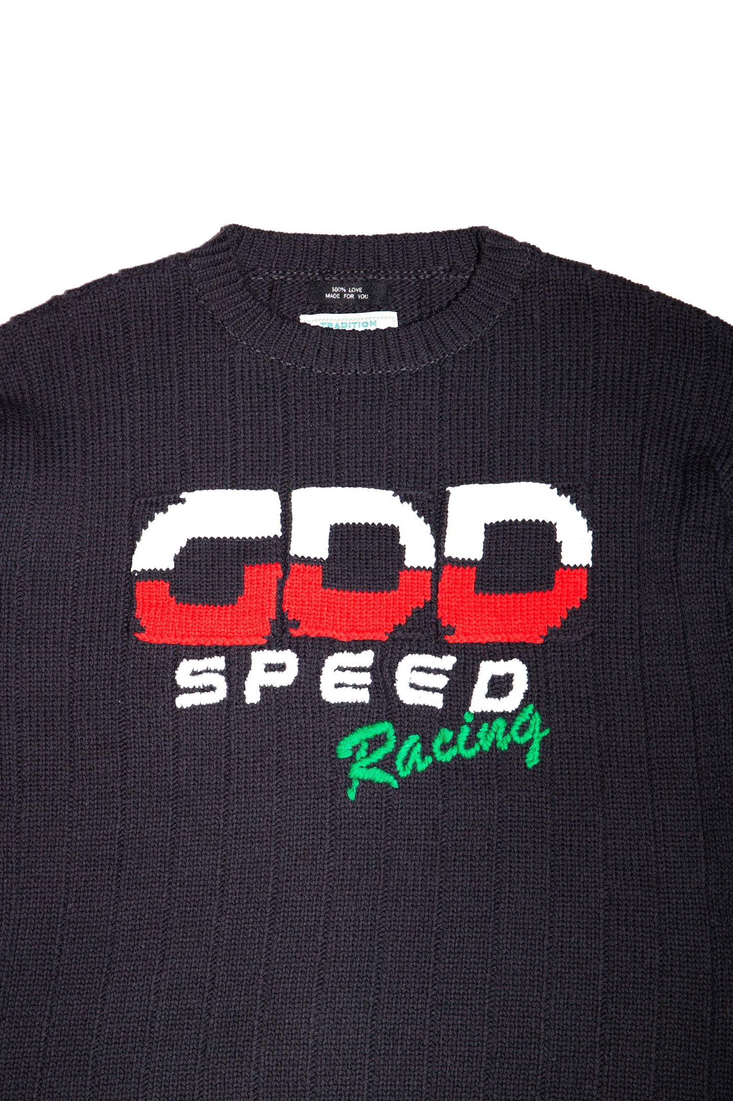 KNITTED RACING SWEATER (BLACK)