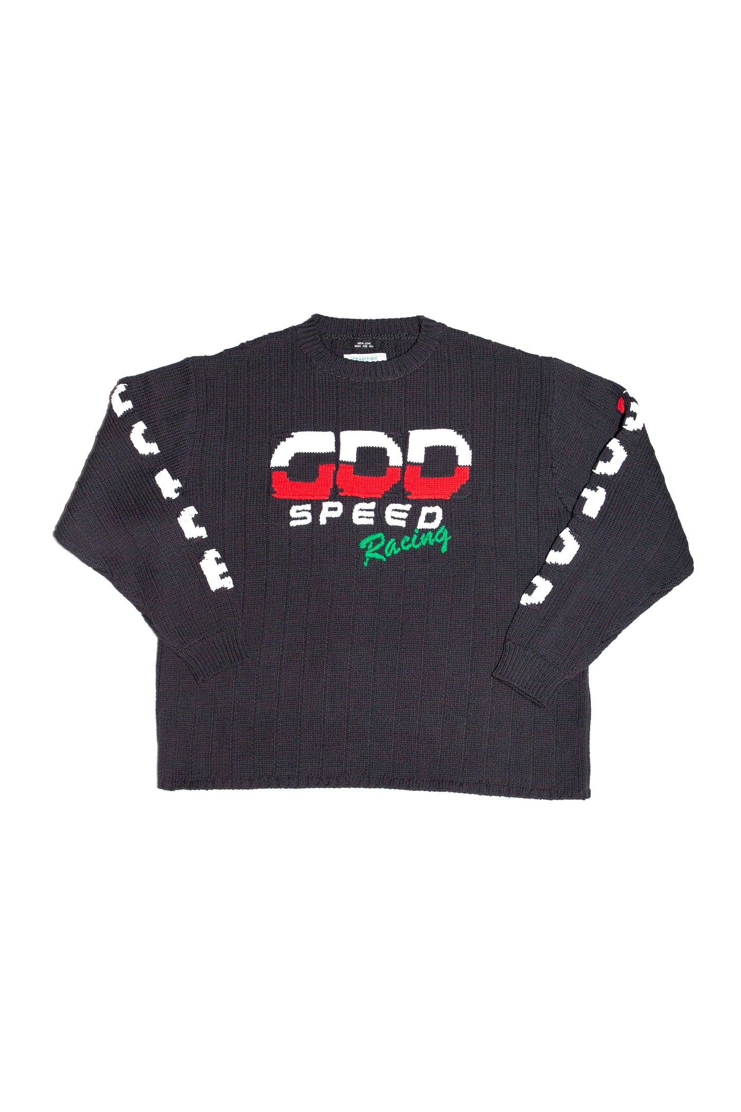 KNITTED RACING SWEATER (BLACK)