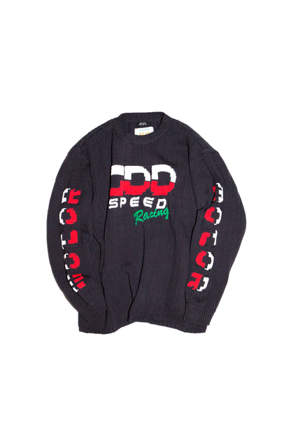 KNITTED RACING SWEATER (BLACK)