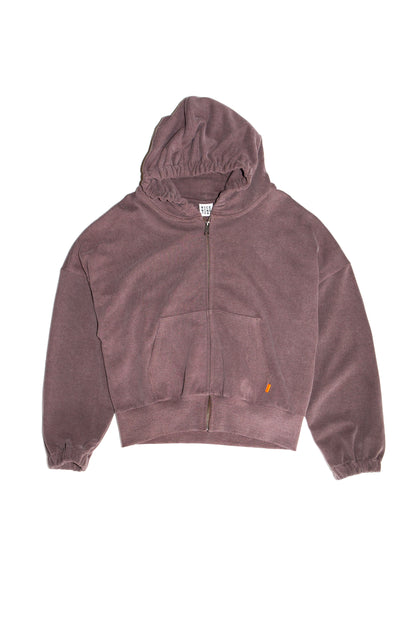 ZIP HOODIE SWEATSHIRT (BROWN)