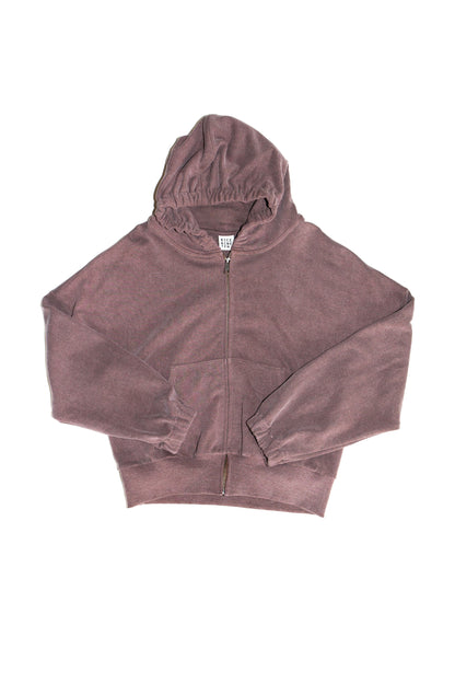ZIP HOODIE SWEATSHIRT (BROWN)