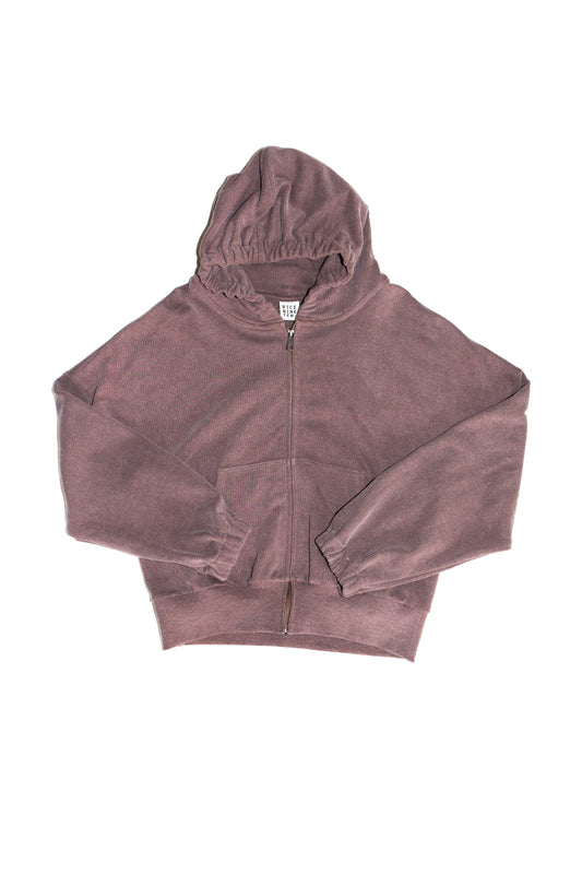 ZIP HOODIE SWEATSHIRT (BROWN) 