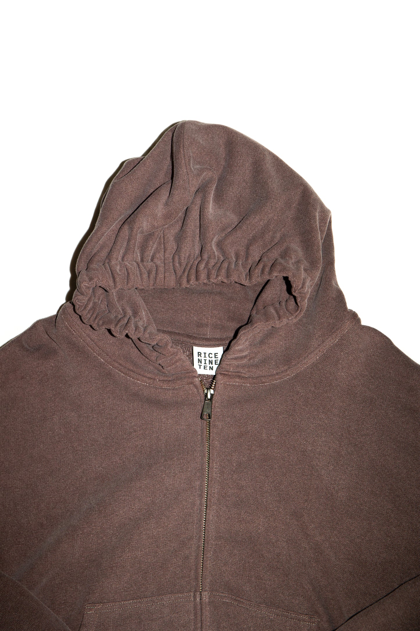 ZIP HOODIE SWEATSHIRT (BROWN)